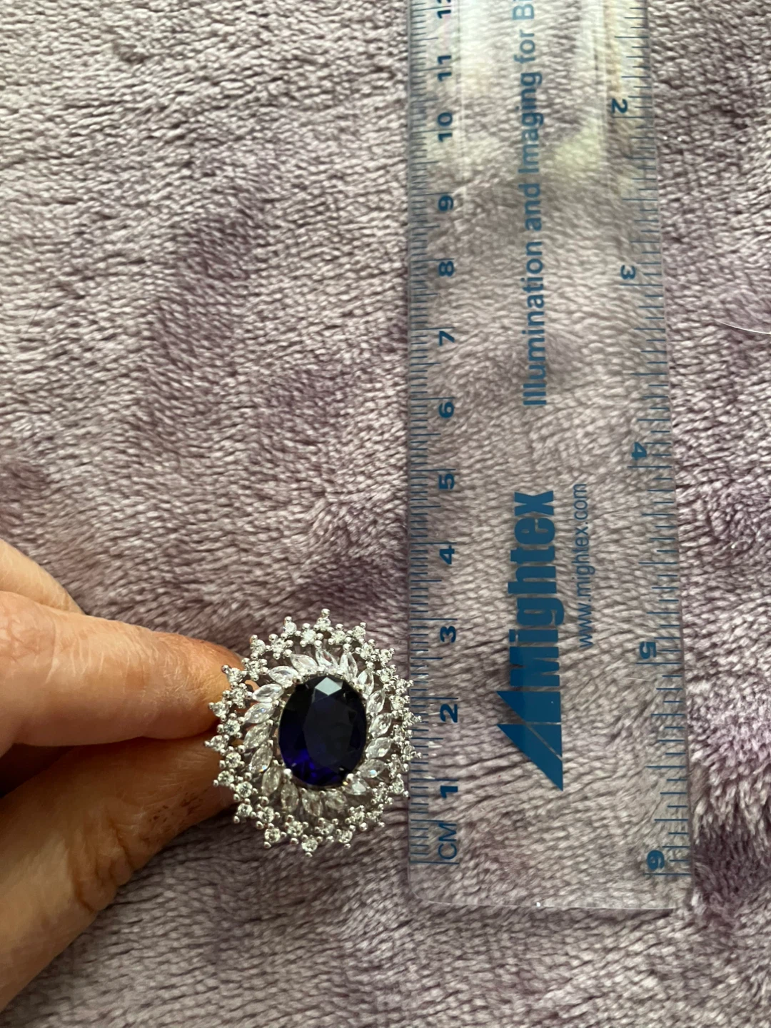 Sparkly S925 Starburst Ring with Blue Gemstone - photo 2
