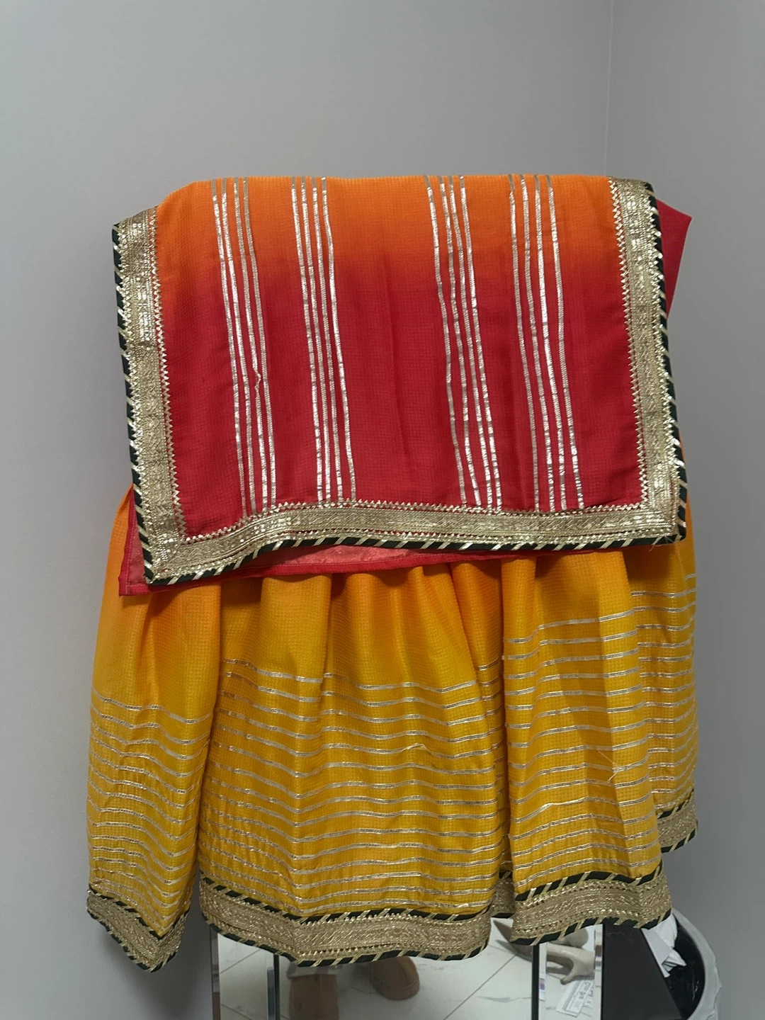Orange and Red Ombre Kurti with Dupatta - photo 4