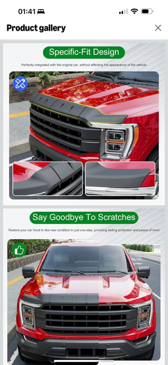 Ford F-150 2021–2025 Hood Protector / Bug Deflector 🔥🚗 - photo 3