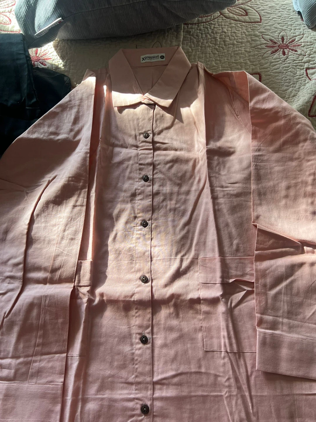 Xpression Pink Button-Up Shirt - Size XL
