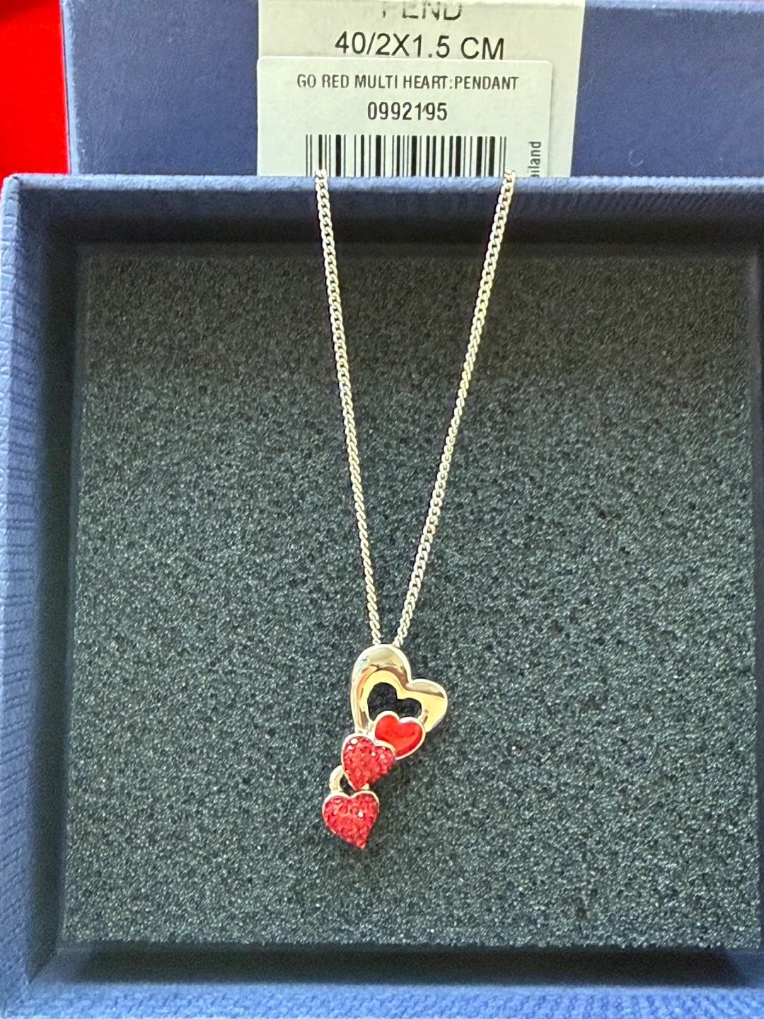 Swarovski Go Red Multi Heart Pendant Necklace