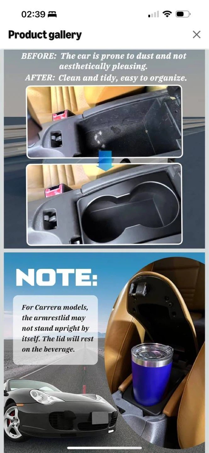Porsche Cup Holder Insert – Center Console Organizer (Boxster / - photo 3