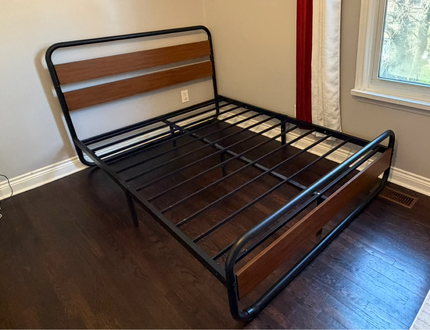 Size- full (Metal Bed Frame with Wood Accents) - photo 2