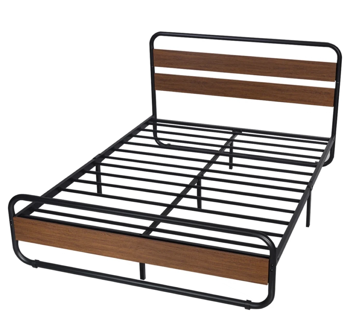 Size- full (Metal Bed Frame with Wood Accents)