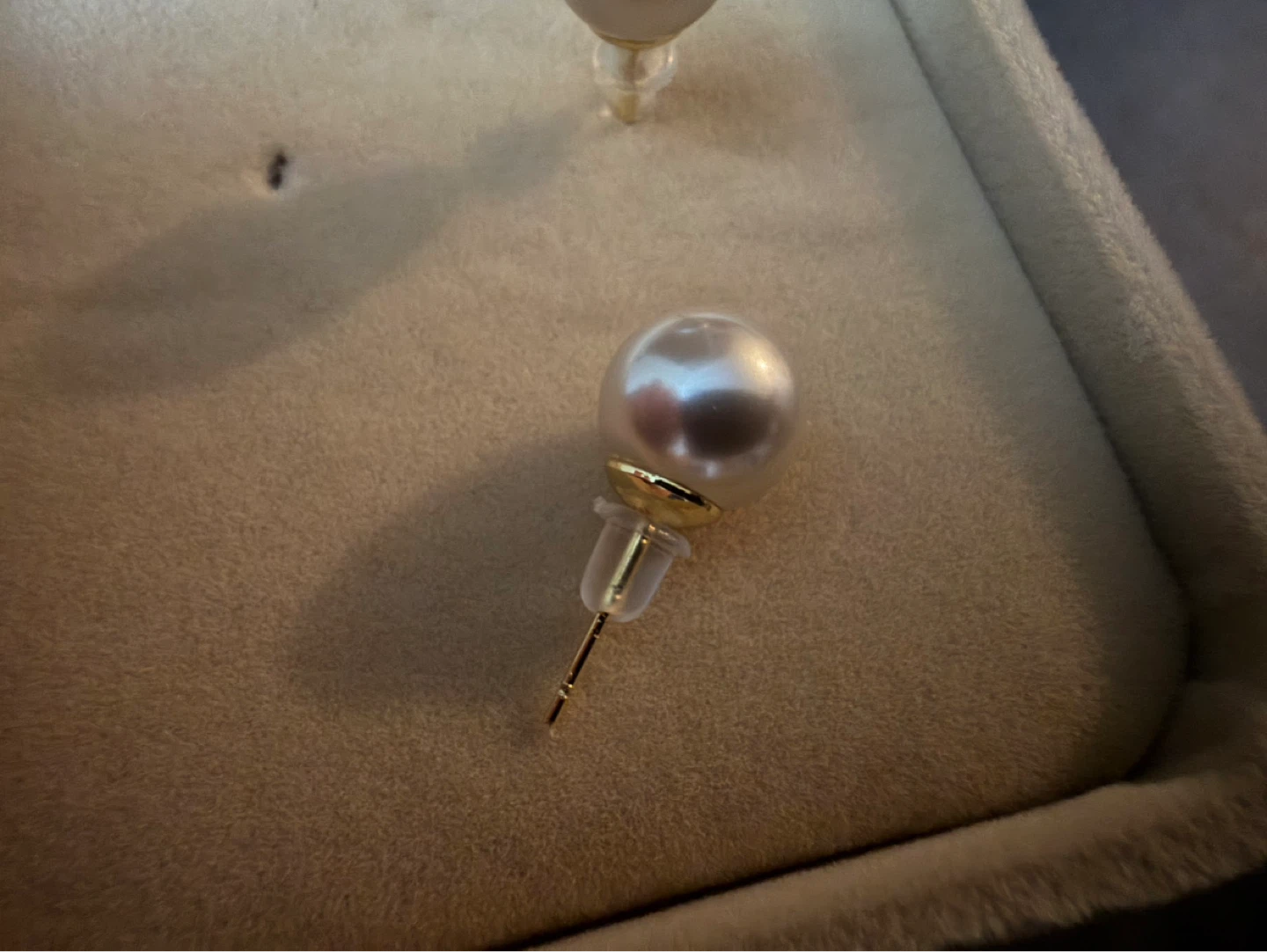 Pearl Stud Earrings with Gold Tone Posts - photo 2