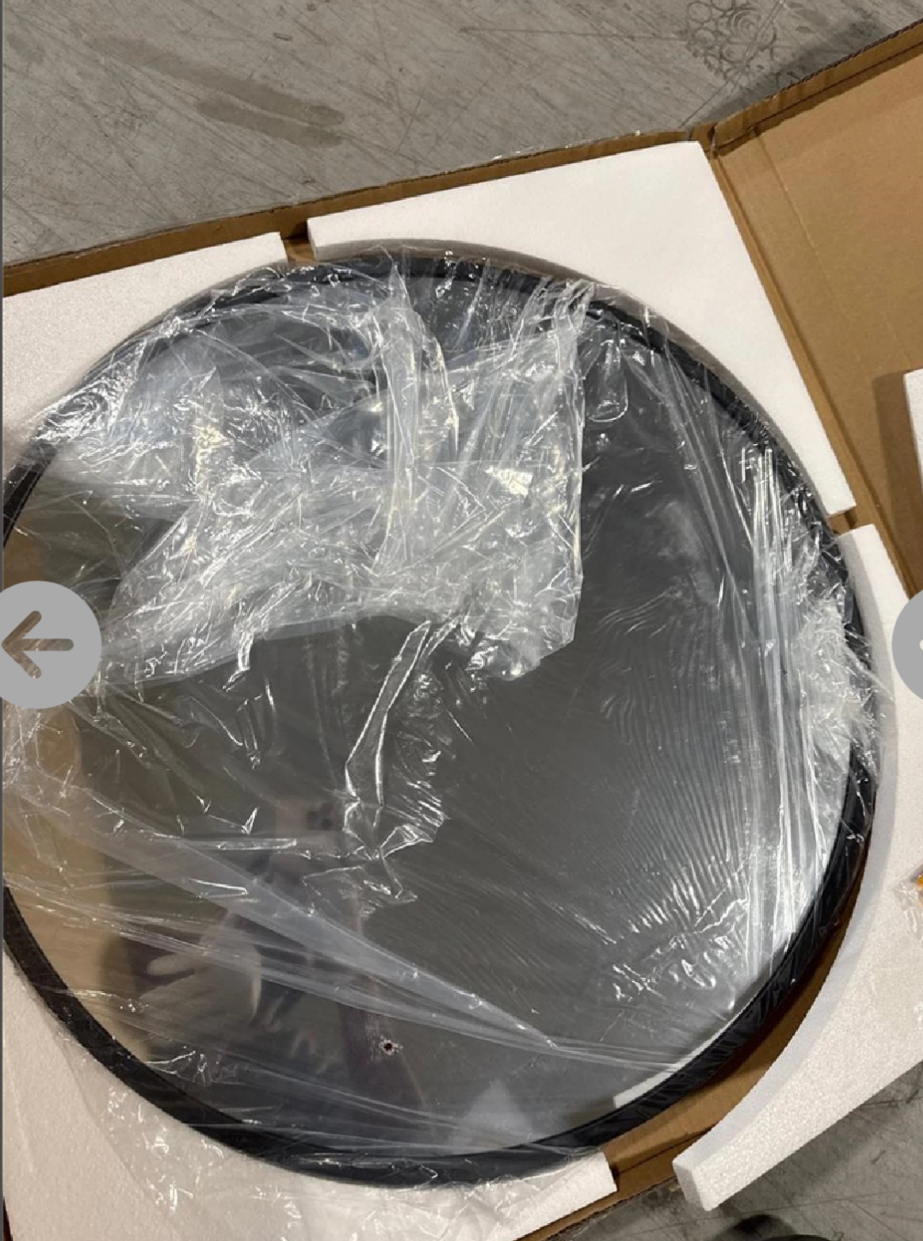 Black Round Wall Mirror - 24" - photo 2