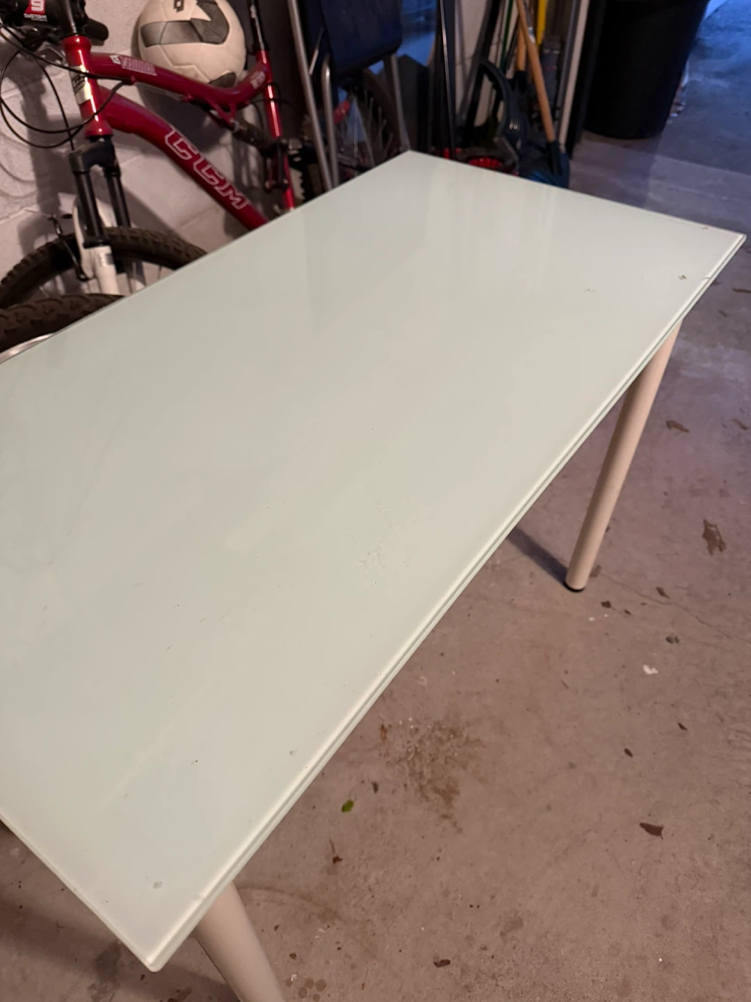 Glass Top Desk with White Legs - photo 2