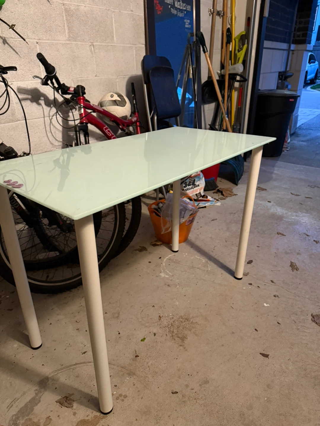 Glass Top Desk with White Legs - photo 3