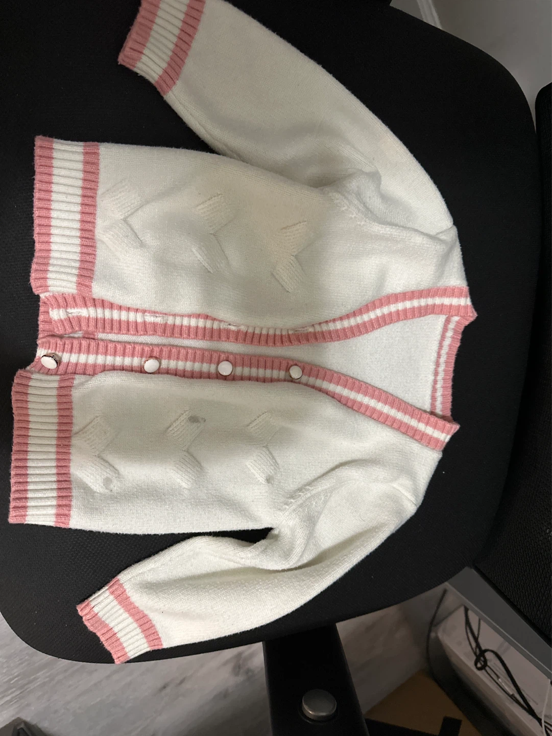 White and Pink Cardigan