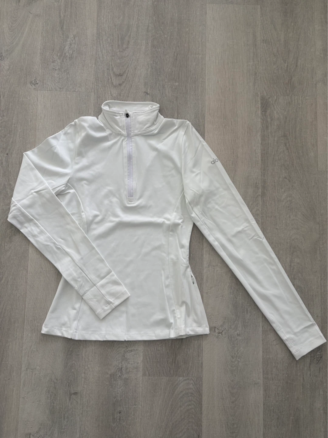 Alo Yoga 1/2 Zip Rapid Pullover Top - Black & White