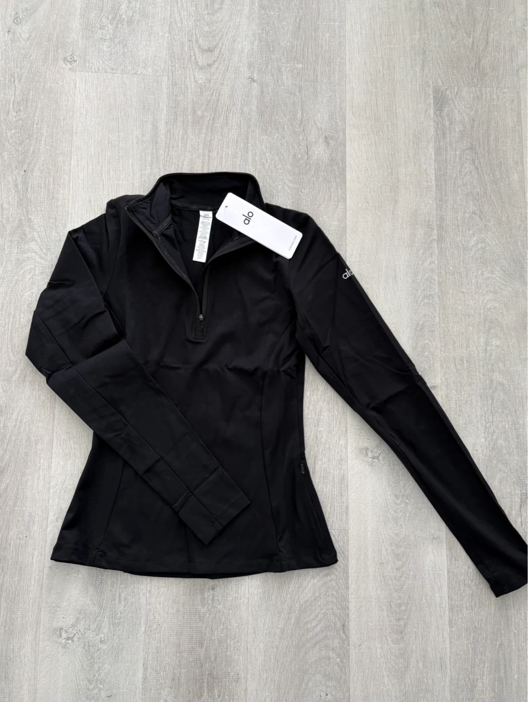 Alo Yoga 1/2 Zip Rapid Pullover Top - Black & White - photo 4