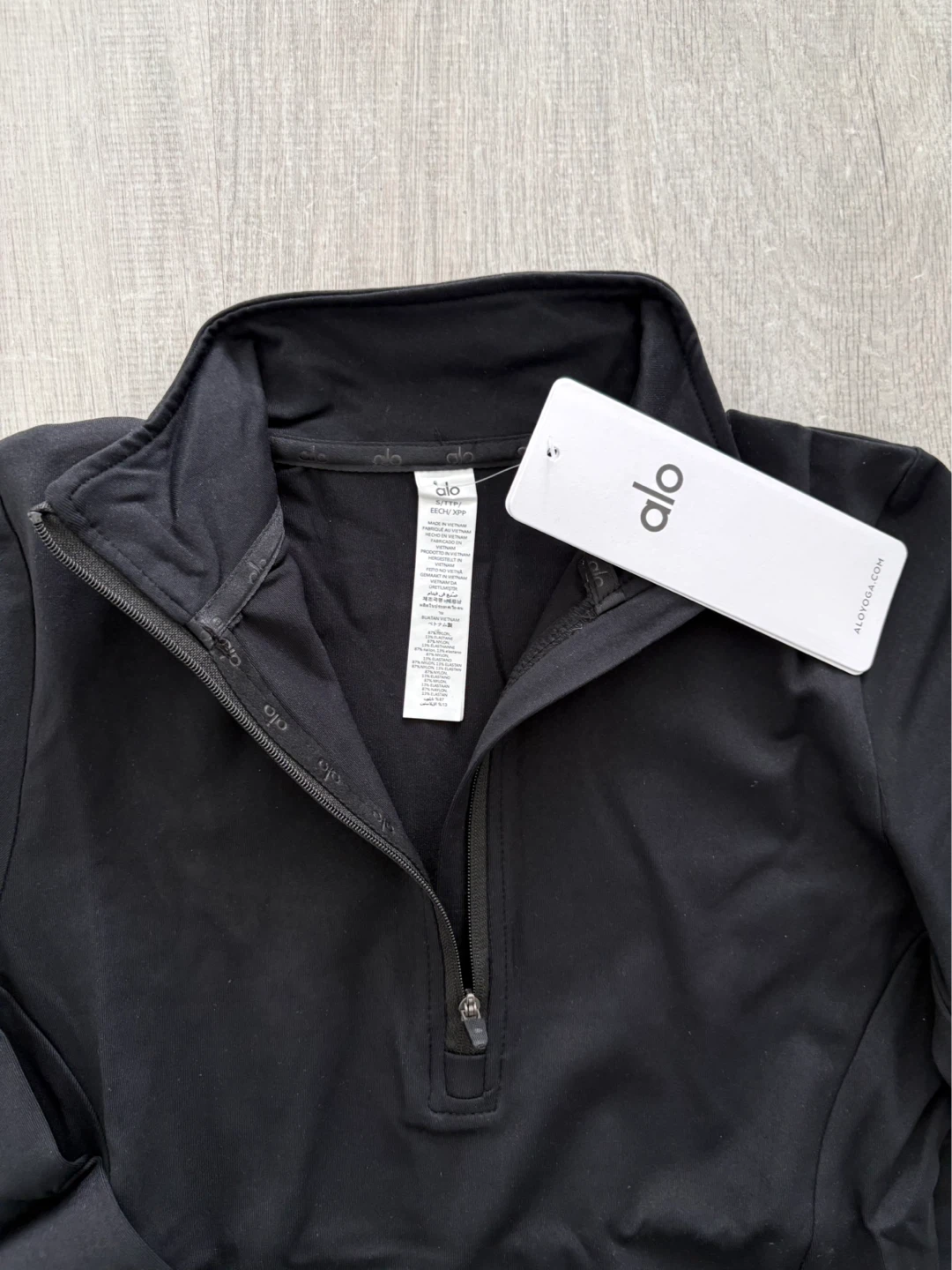 Alo Yoga 1/2 Zip Rapid Pullover Top - Black & White - photo 5