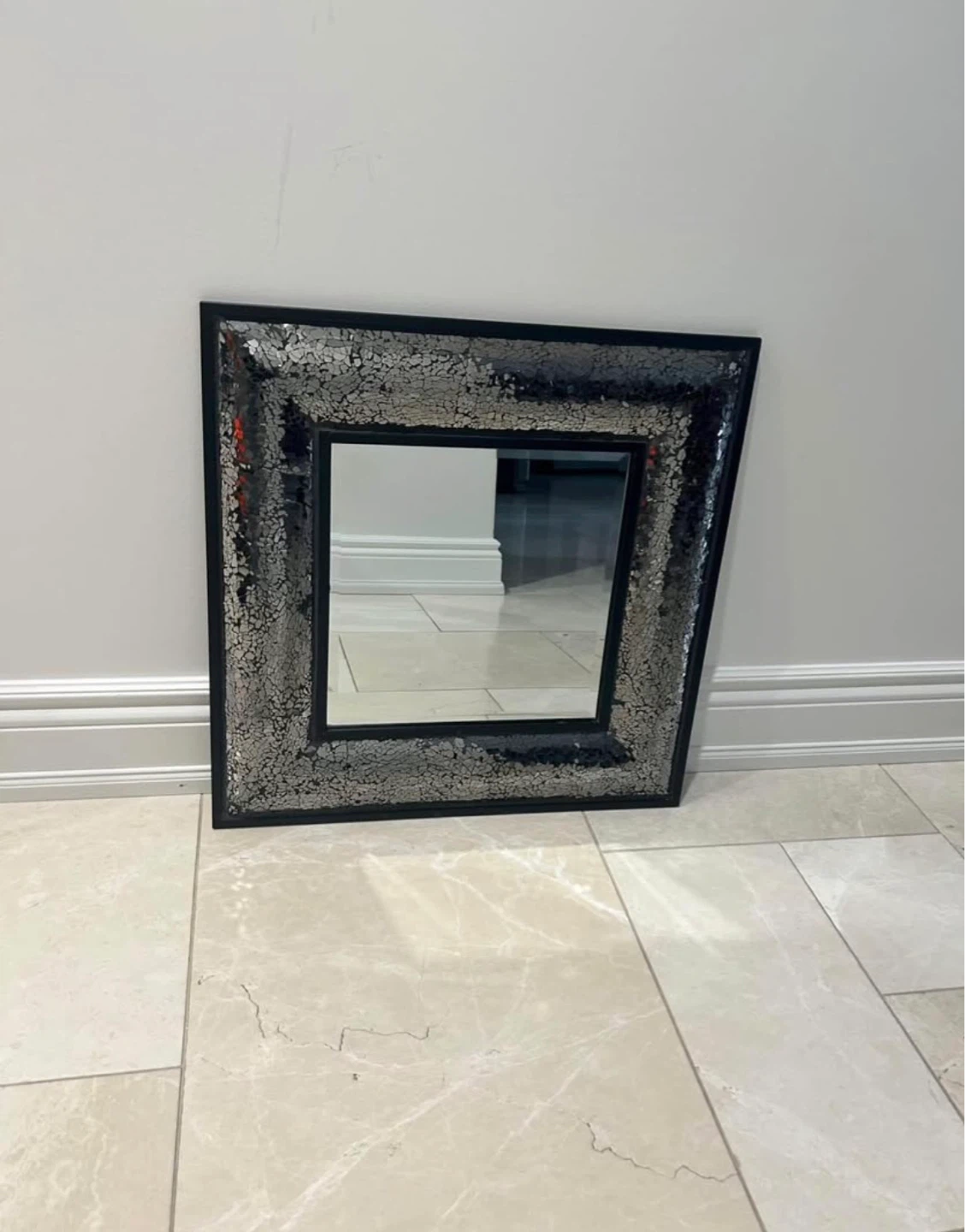 Square decorative mirror with mosaic frame