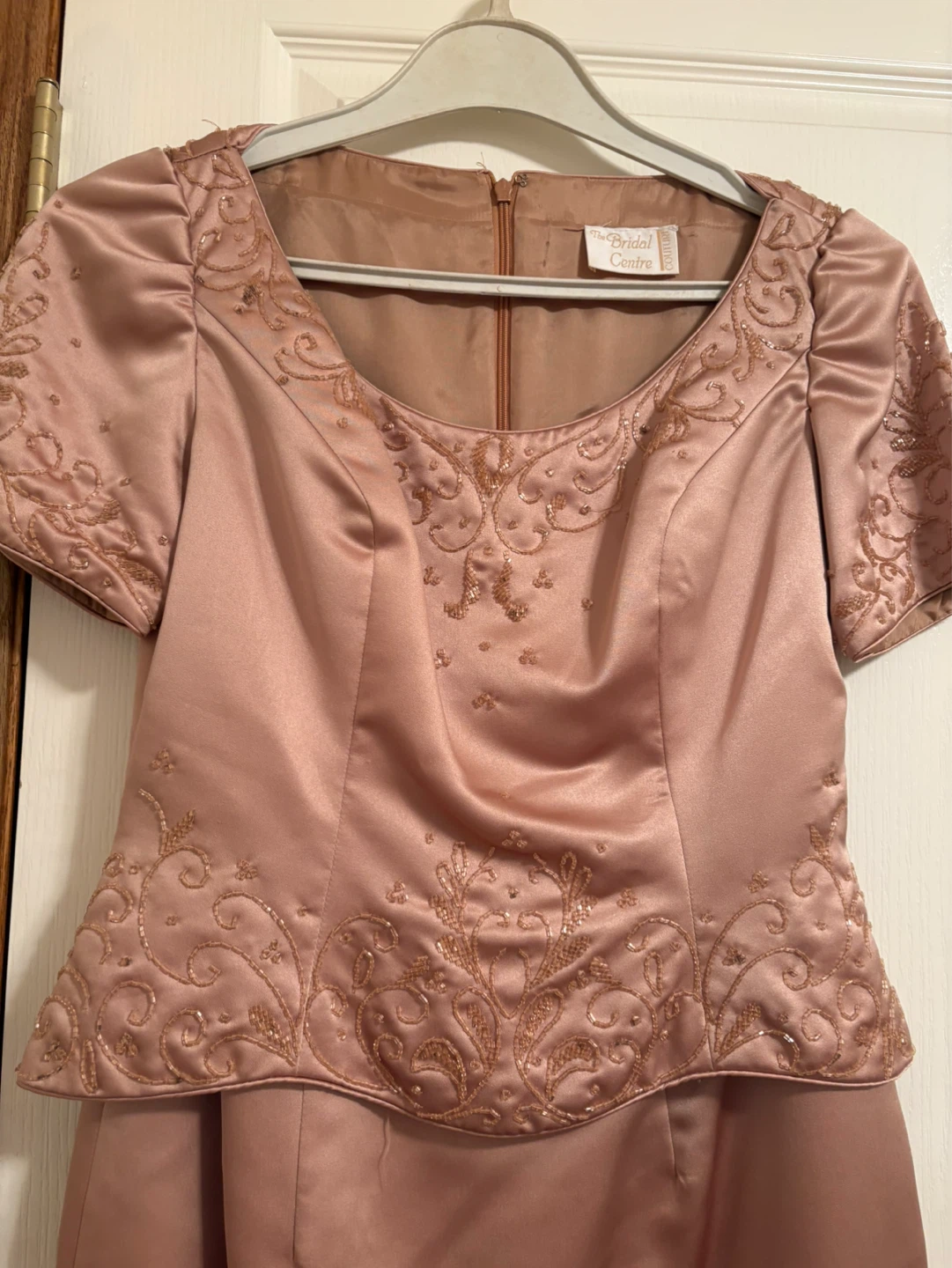 Women's Beaded Gold Satin Dress - photo 2