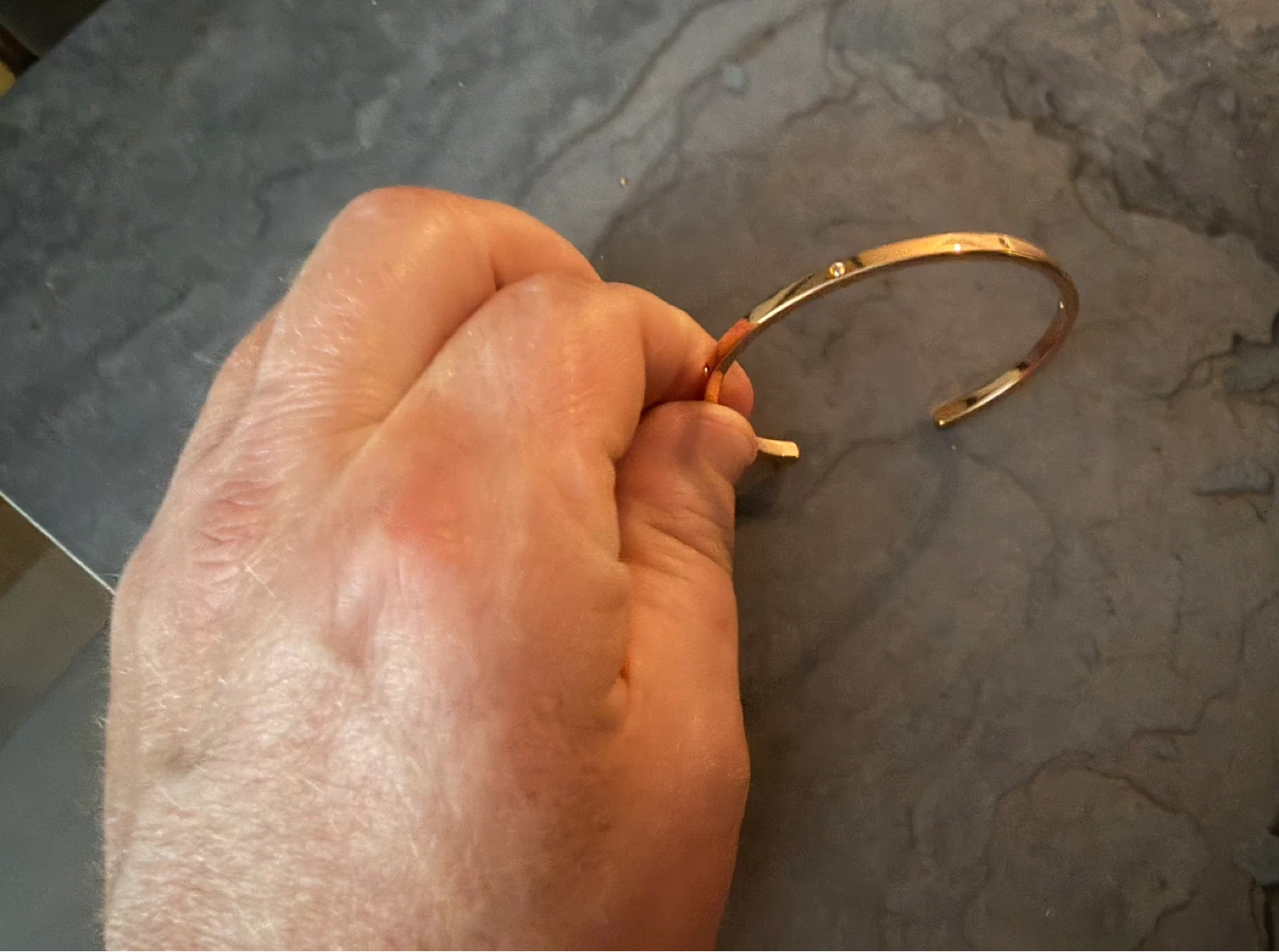 Rose Gold Tone Cuff Bracelet with Crystals - photo 3