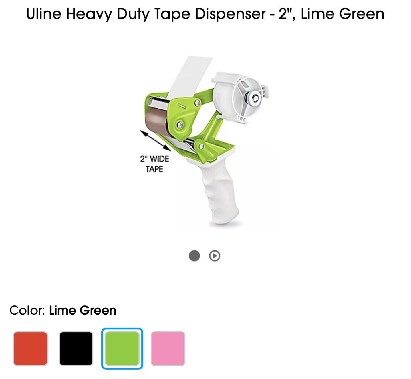 Uline Heavy Duty Tape Dispenser - 2", Lime Green - photo 2