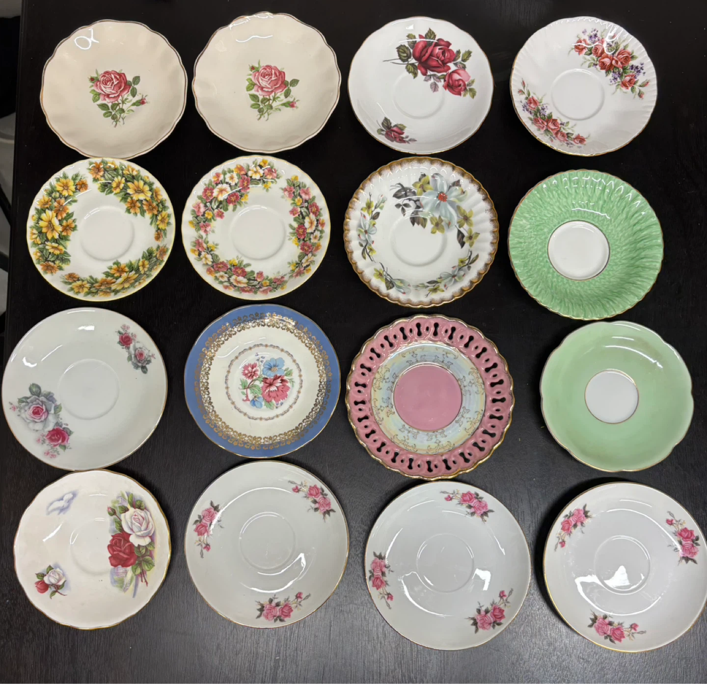 Assorted Vintage Floral Saucers