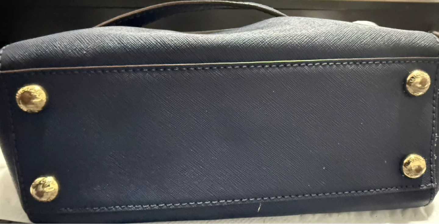 Michael Kors Navy Blue Leather Satchel Handbag - photo 2