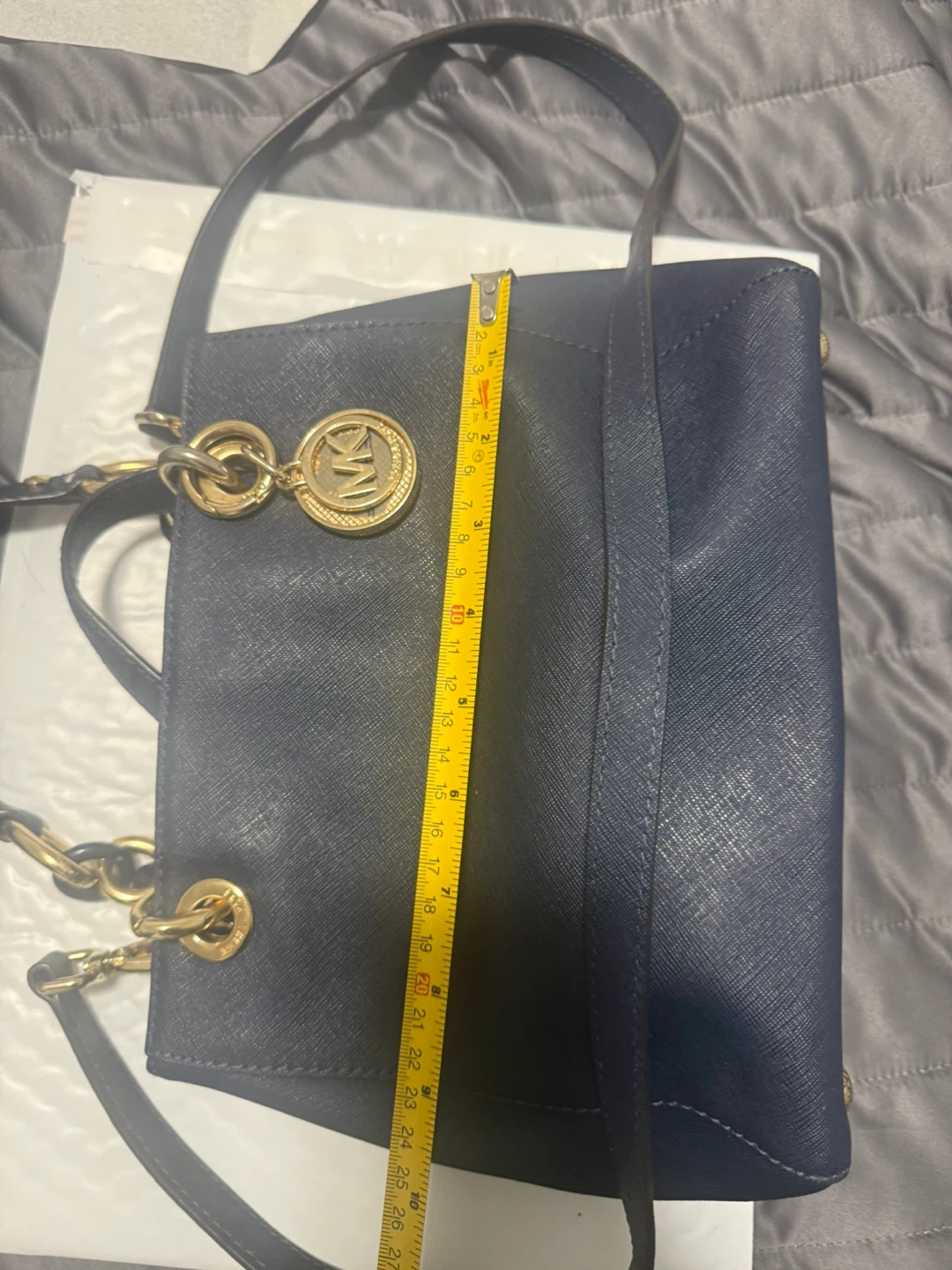 Michael Kors Navy Blue Leather Satchel Handbag - photo 4