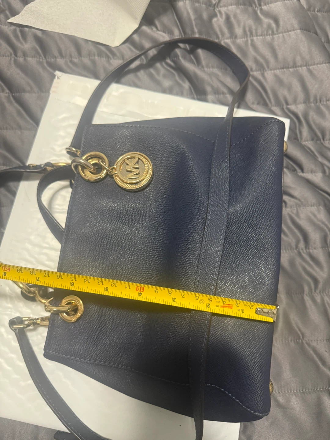 Michael Kors Navy Blue Leather Satchel Handbag - photo 3