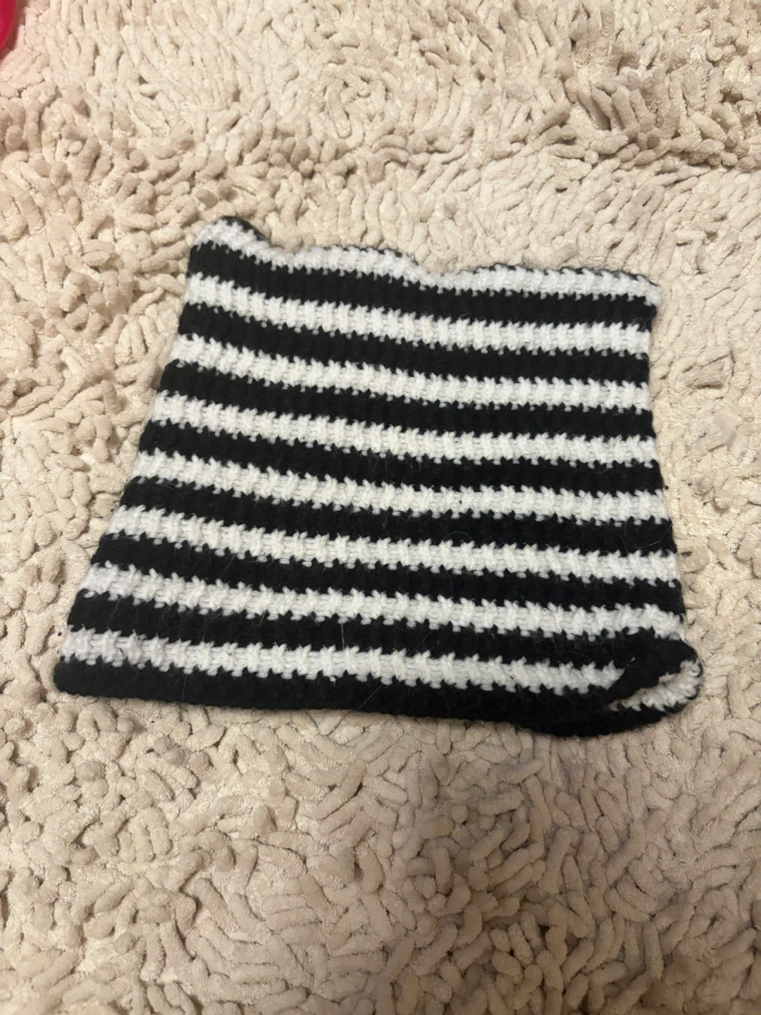 Crocheted Striped Beanie Hat with Star - photo 2