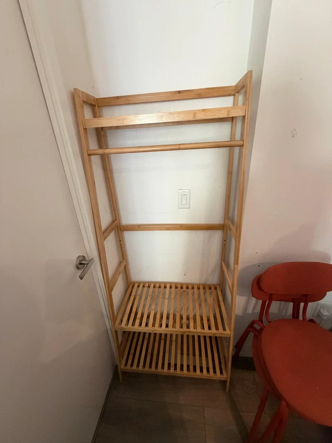 Bamboo Garment Rack with Shelves - photo 4