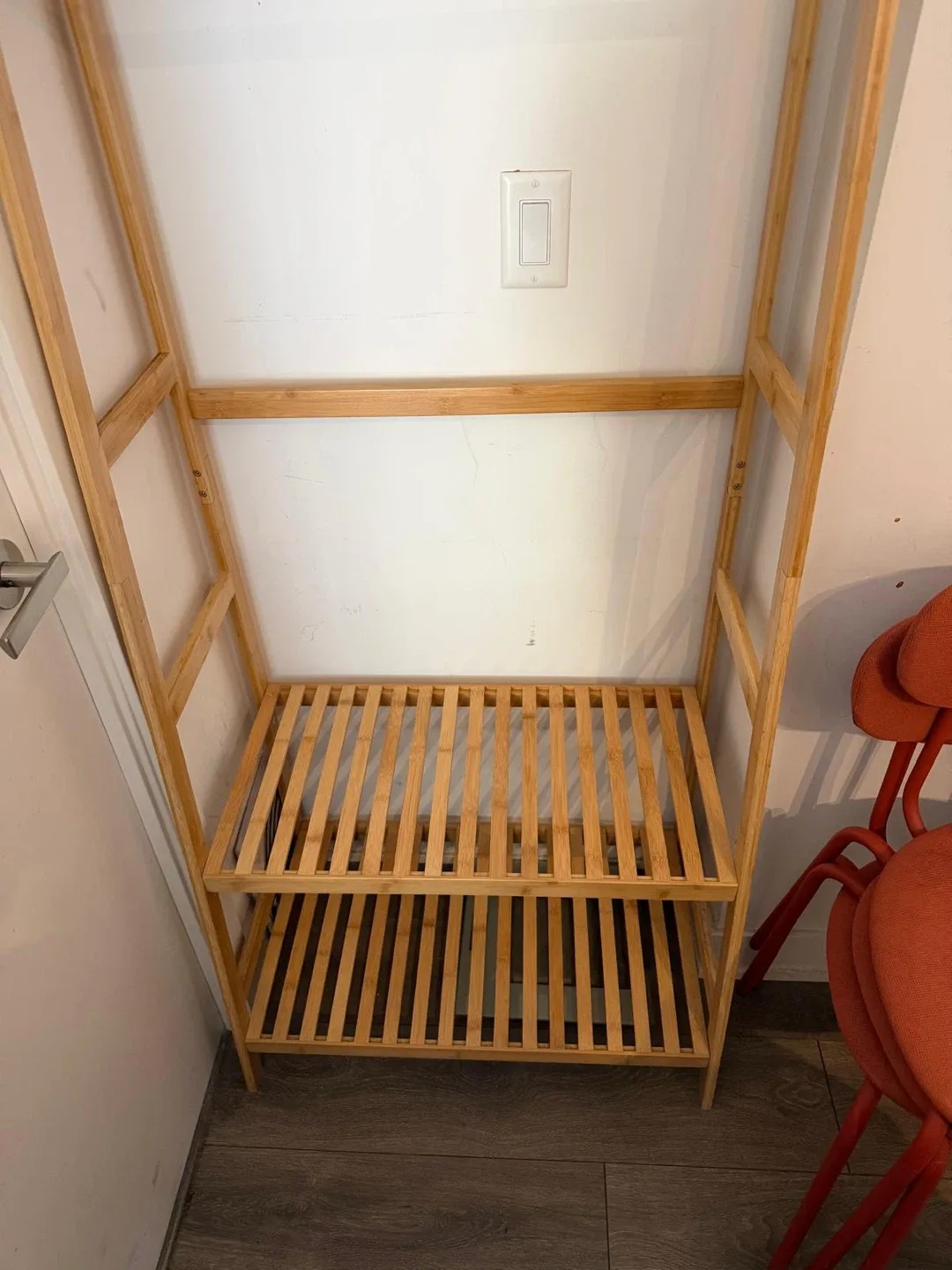 Bamboo Garment Rack with Shelves - photo 2