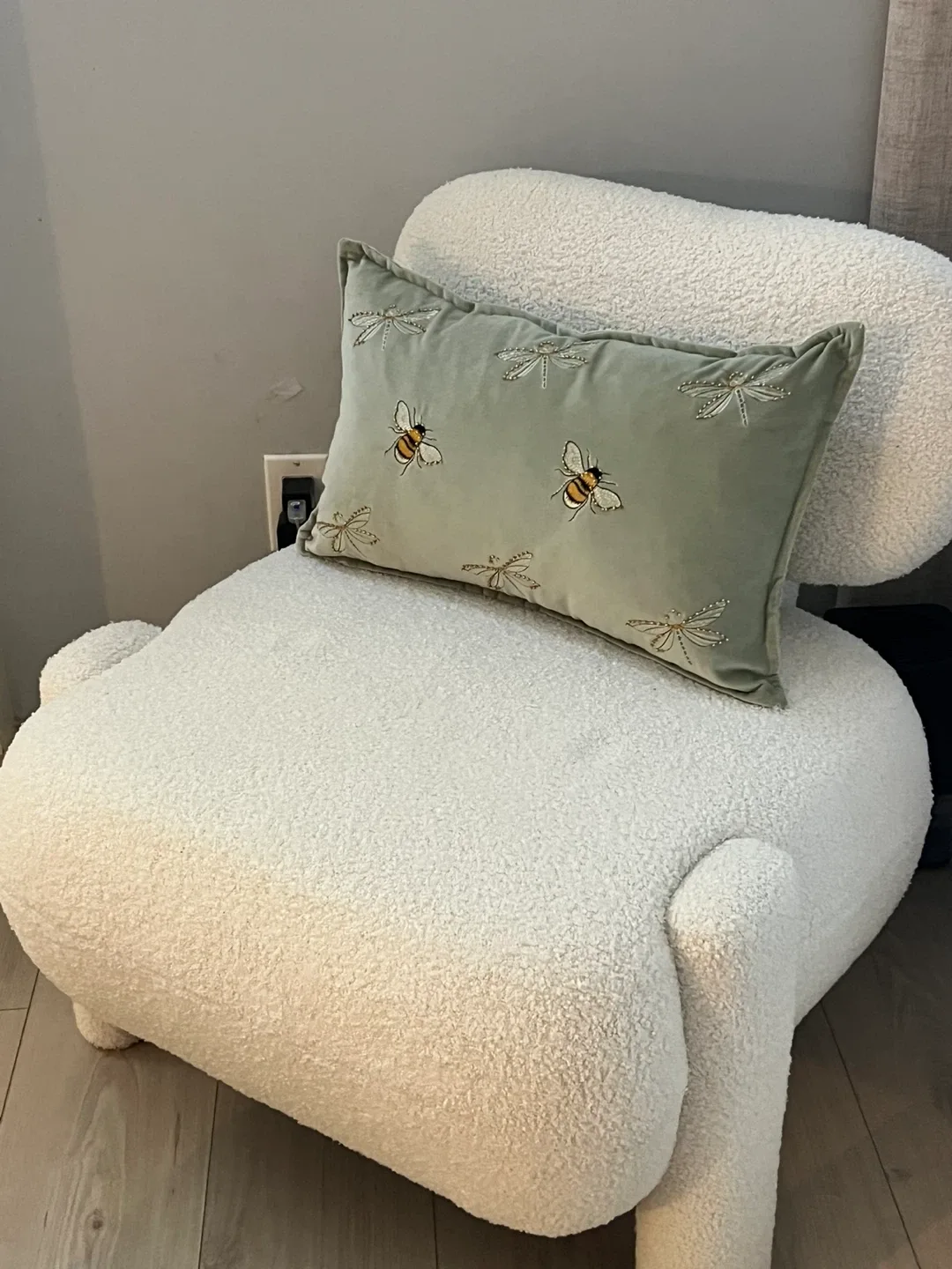 Cream Bouclé Accent Chair
