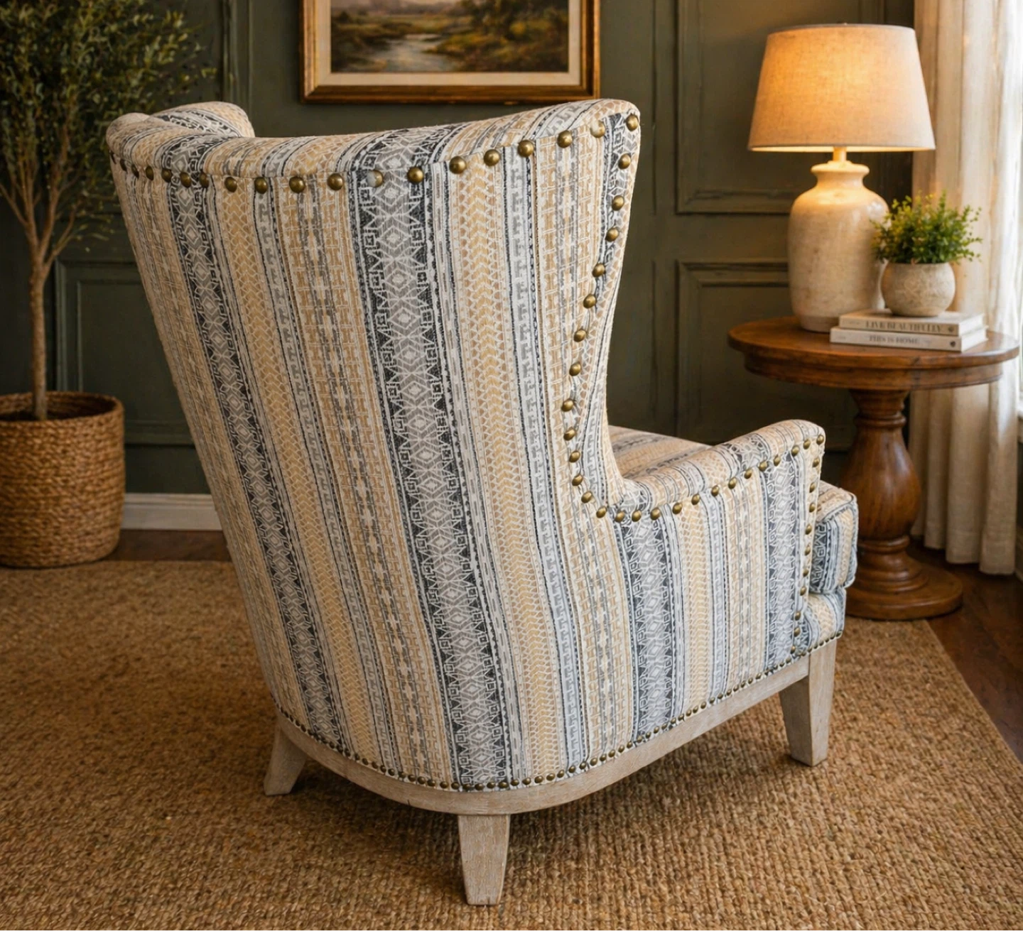 2 high back wing chairs - photo 4