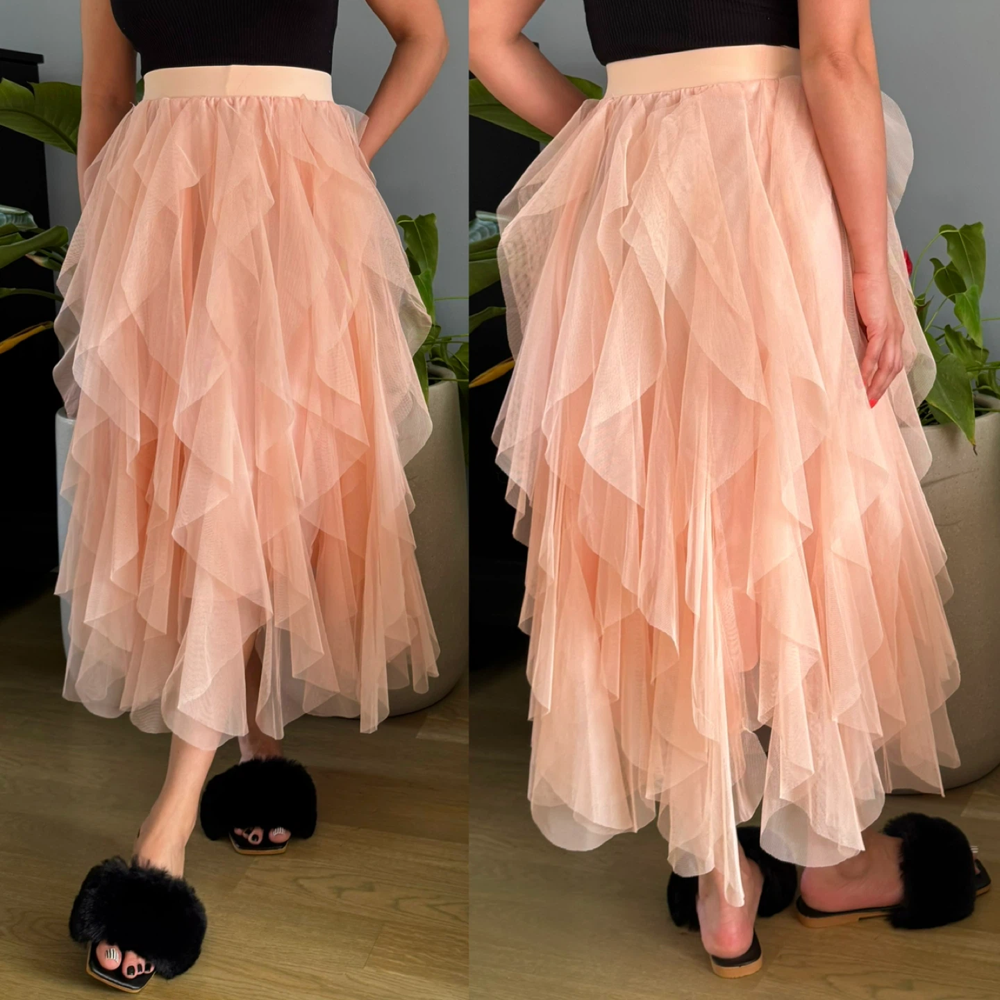 Tiered Tulle Midi Skirt + sandals - photo 2