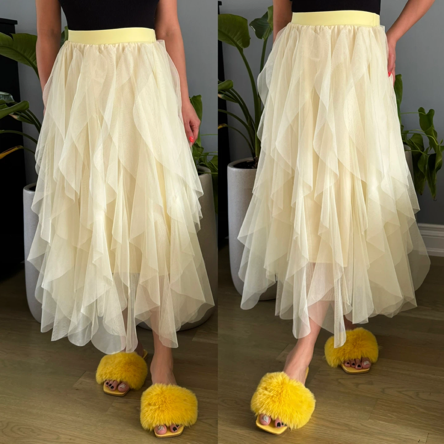 Tiered Tulle Midi Skirt + sandals - photo 5