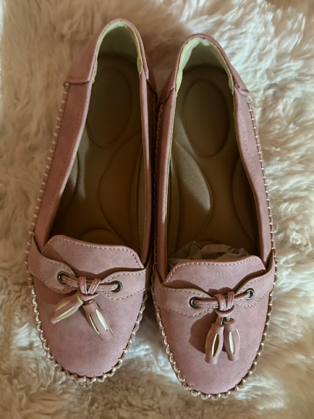 Pink Suede Loafer Flats Size 36 - photo 2