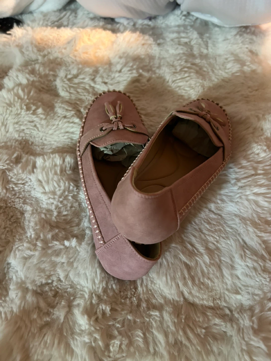 Pink Suede Loafer Flats Size 36