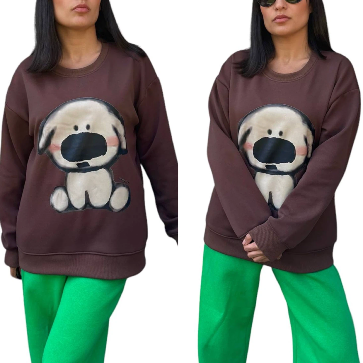 Brown Dog Graphic Sweatshirt size: medium - photo 2