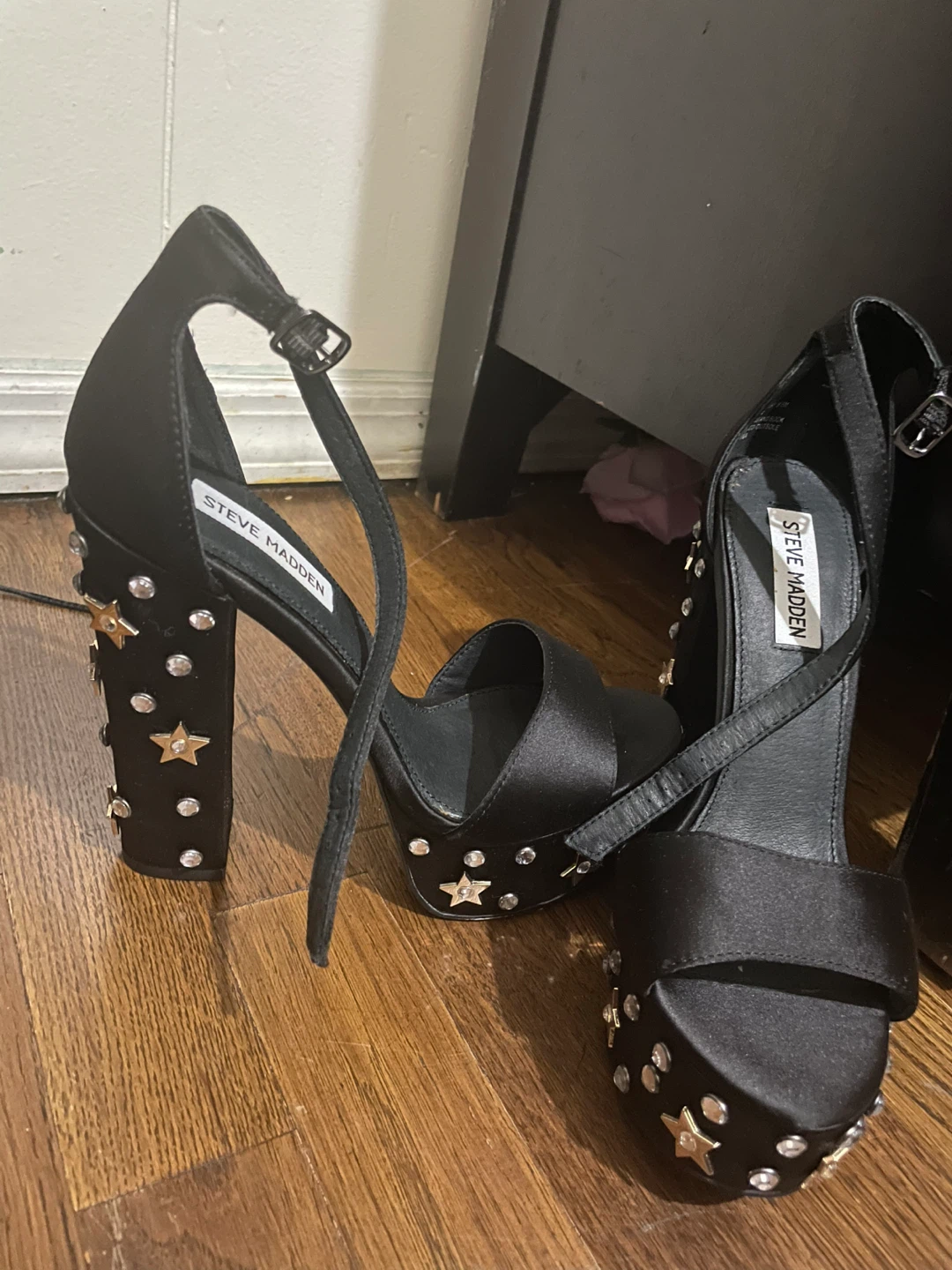 Steve Madden Black Star Embellished Platform Heels - photo 2