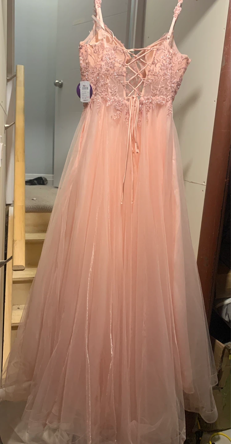 Prom Pink Lace Dress Size 13 - photo 4