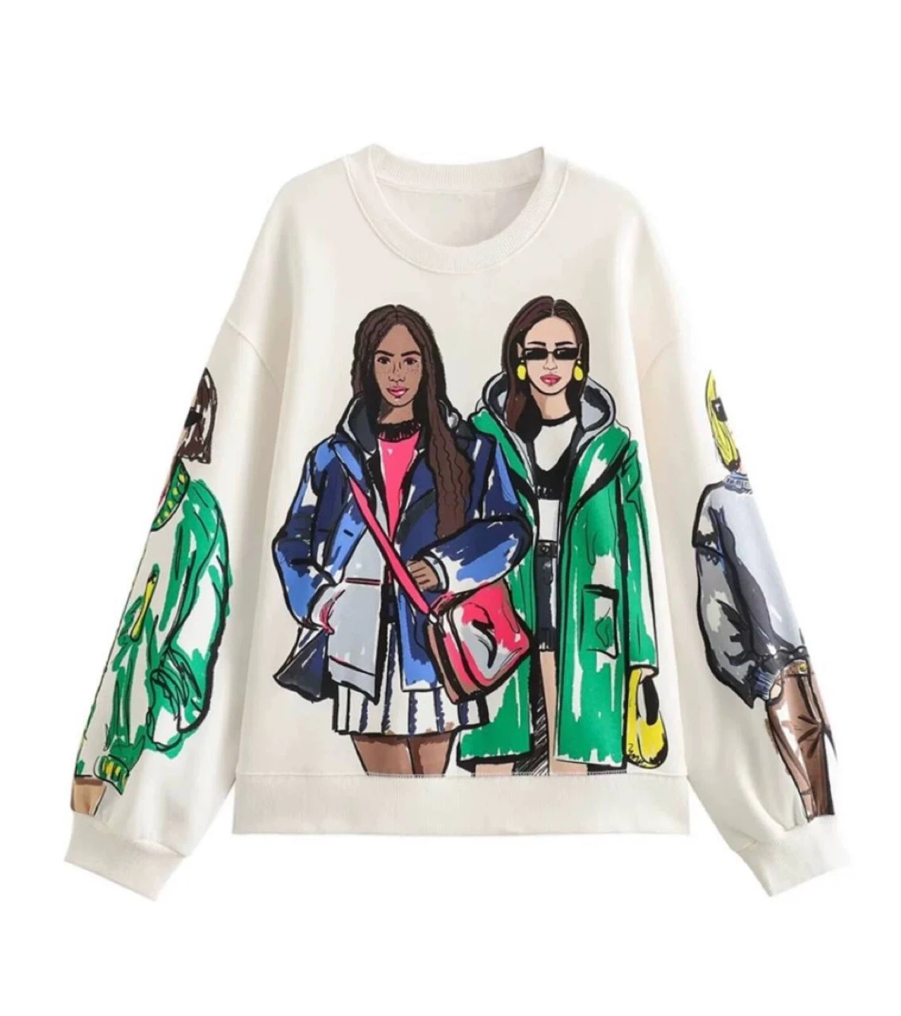 Graphic Print Crewneck Sweatshirt