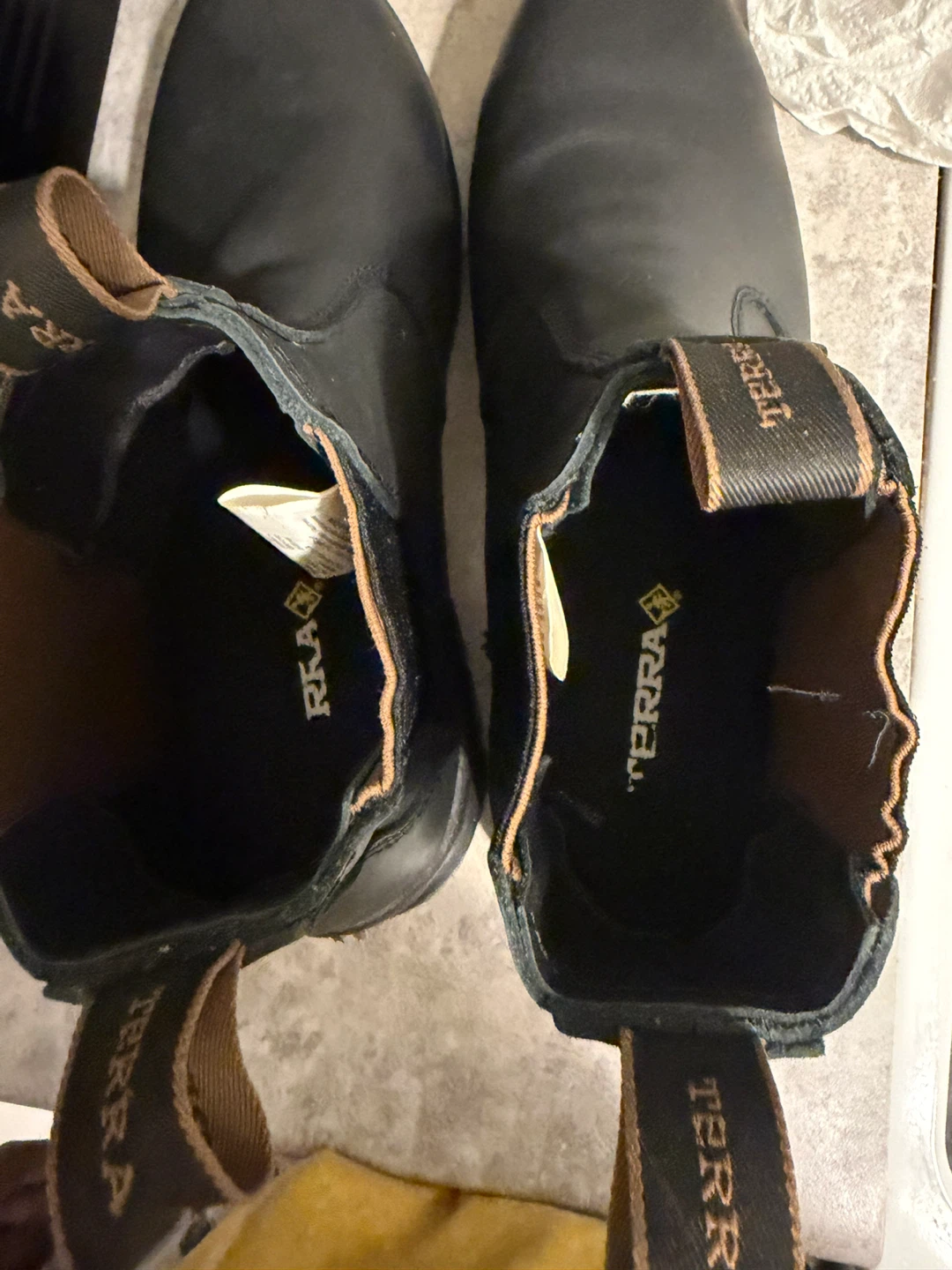 TERRA Black Leather Chelsea Work Boots Size 10 - photo 4
