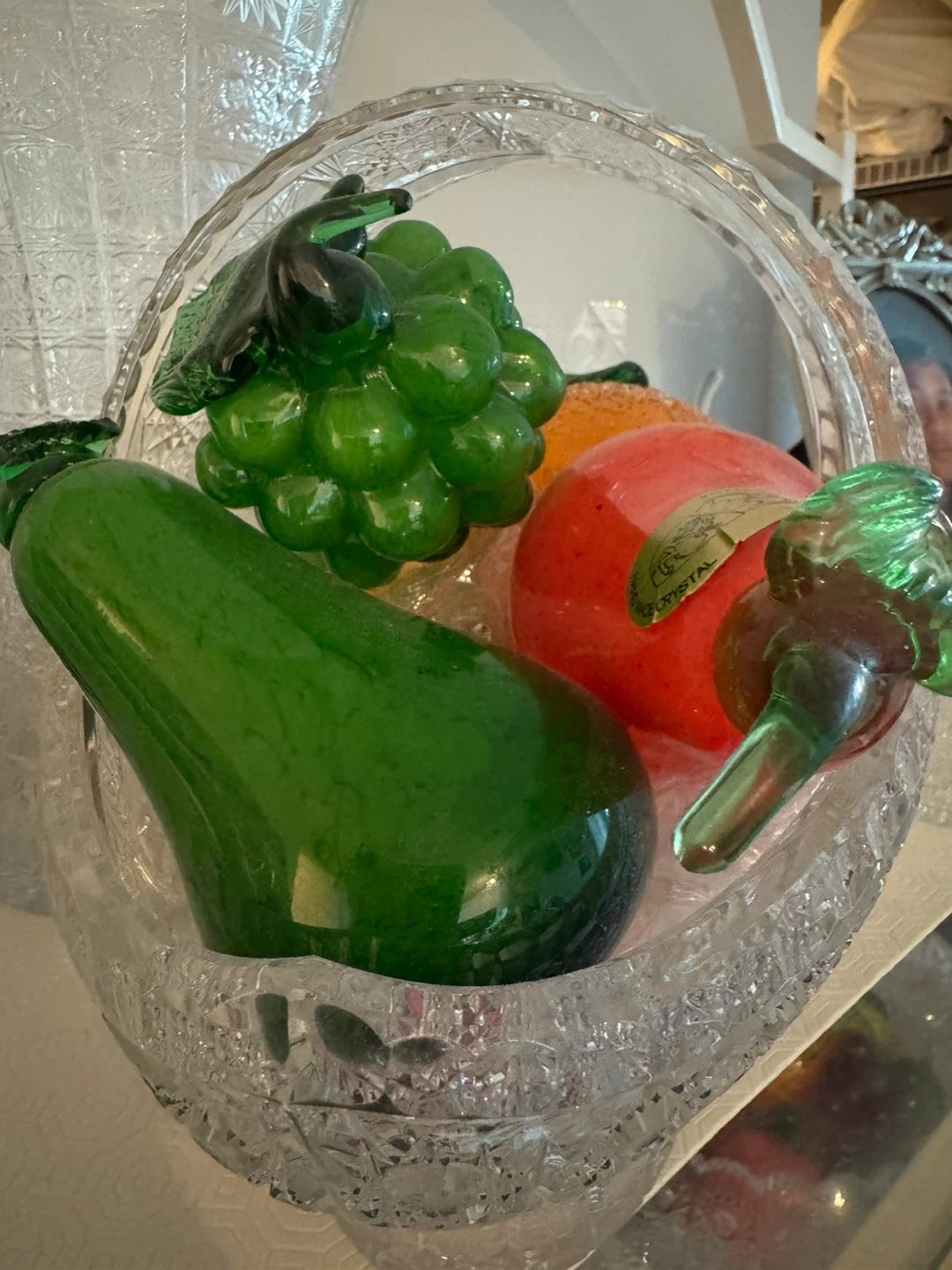 Glass Fruit Basket Decorative Display