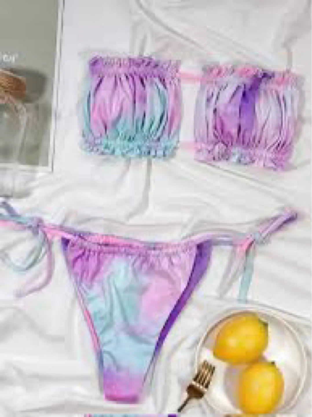 SHEIN Tie-Dye Ruffle Bikini - Size M - photo 3