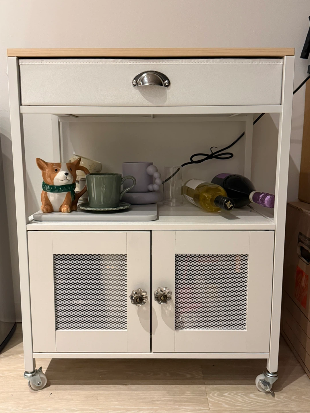White Kitchen Cart