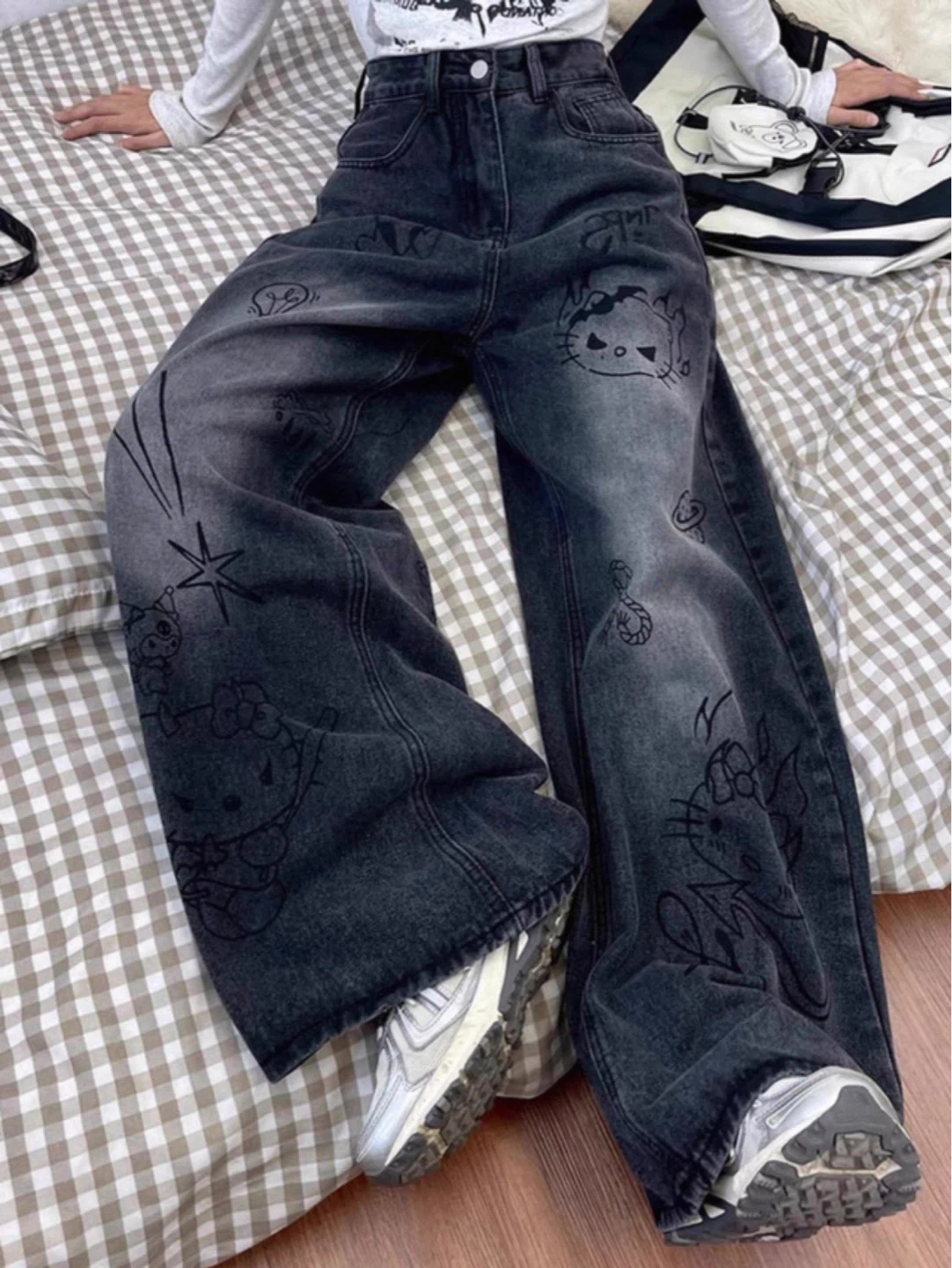 Hello Kitty Wide Leg Jeans