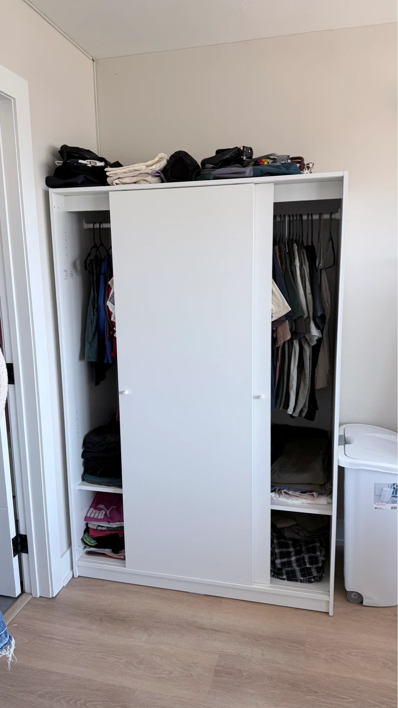 IKEA White Wardrobe with Sliding Doors - photo 2