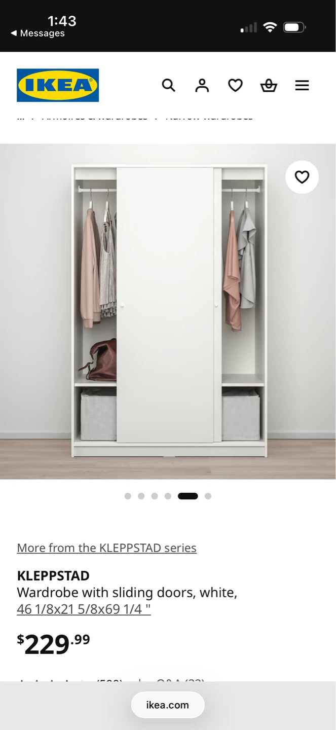 IKEA White Wardrobe with Sliding Doors - photo 3