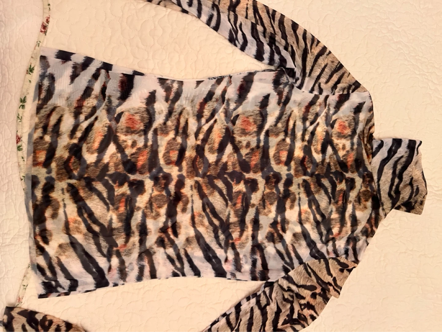 Tiger Face Mesh Turtleneck - photo 5