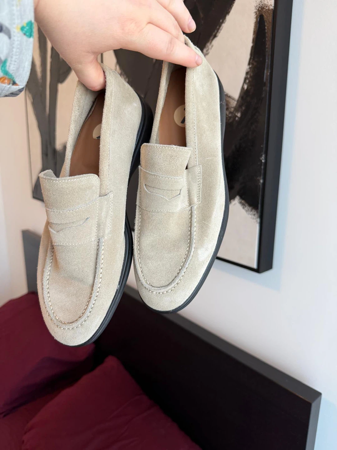 Gianni Russo Beige Suede Loafers