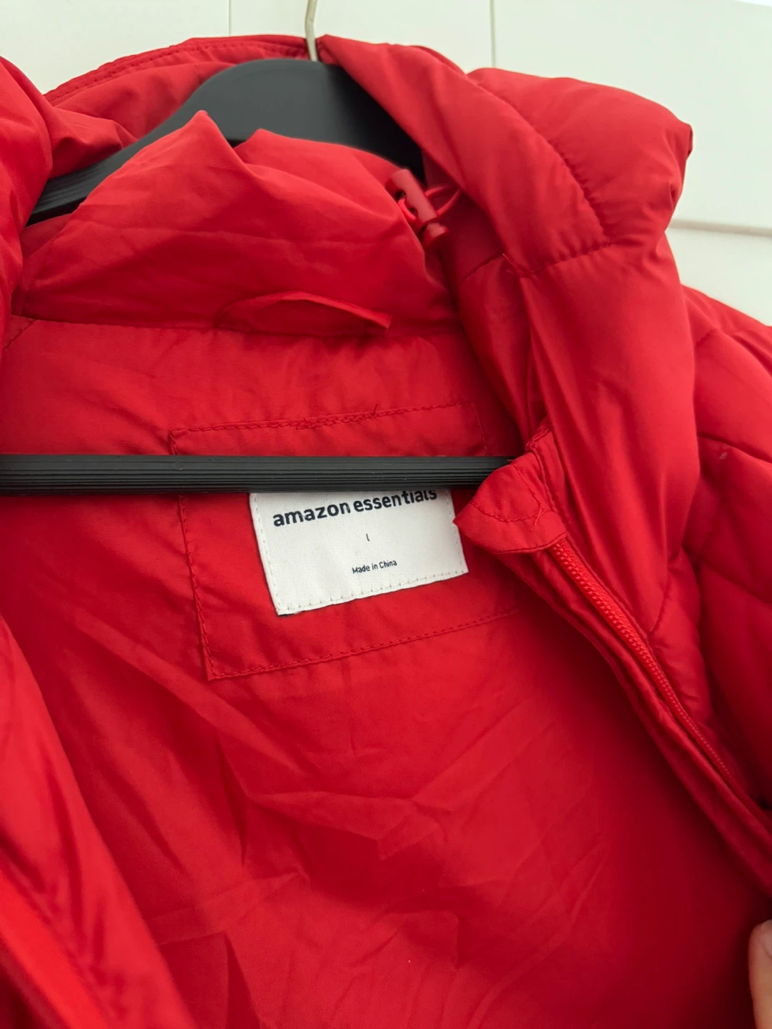Amazon Essentials Red Quilted Puffer Coat Size L - photo 2