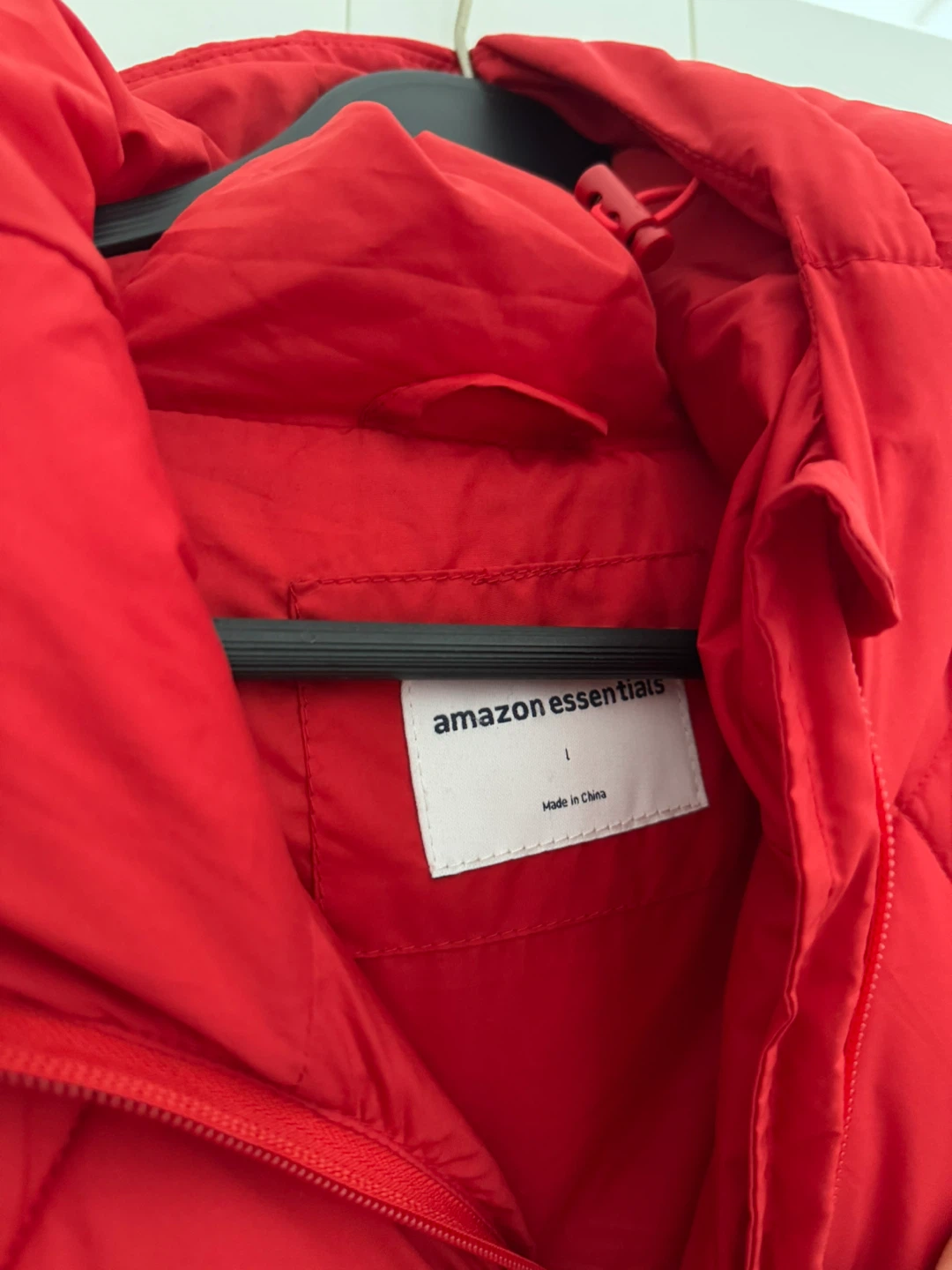 Amazon Essentials Red Quilted Puffer Coat Size L - photo 3