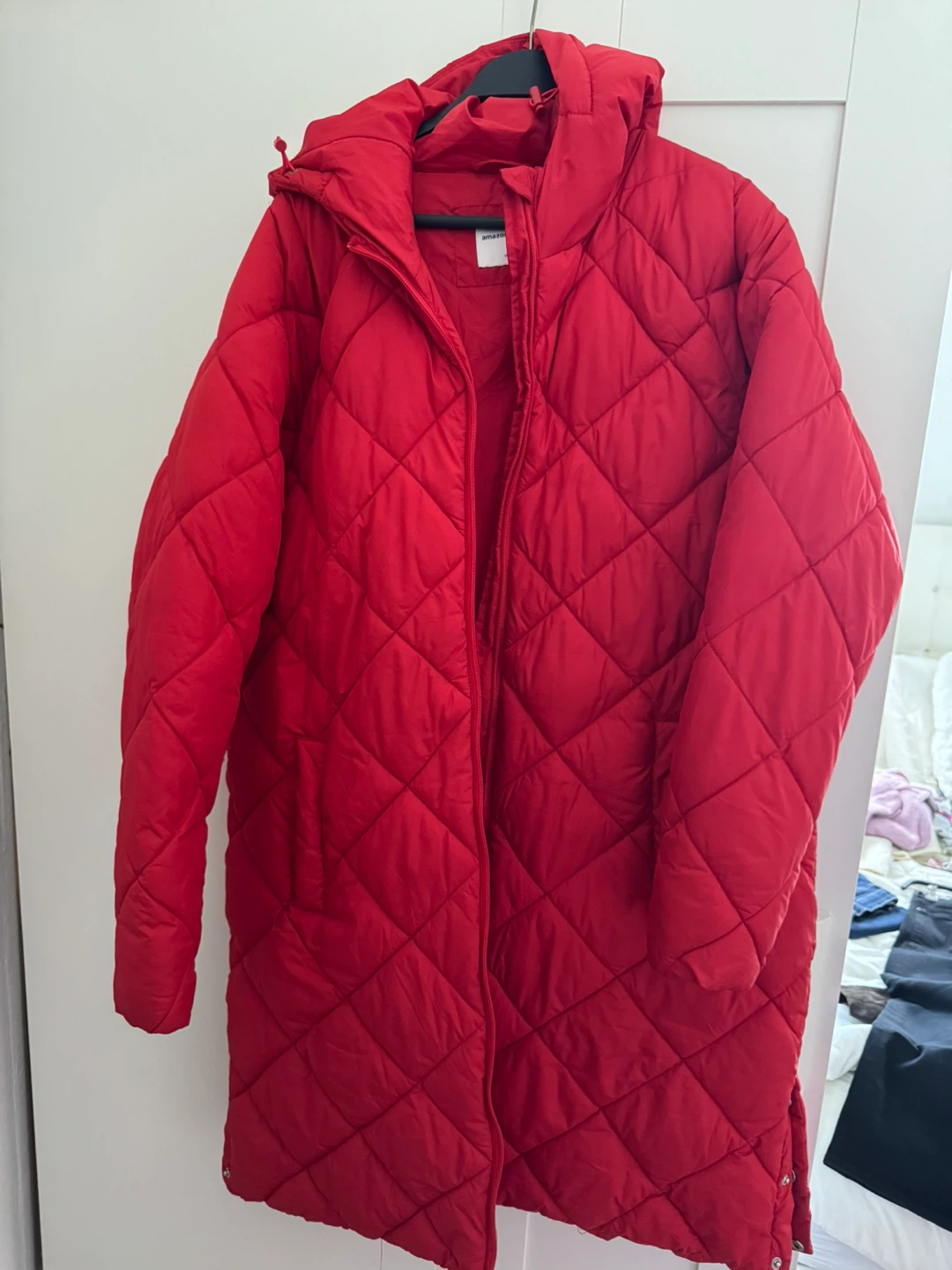 Amazon Essentials Red Quilted Puffer Coat Size L - photo 5