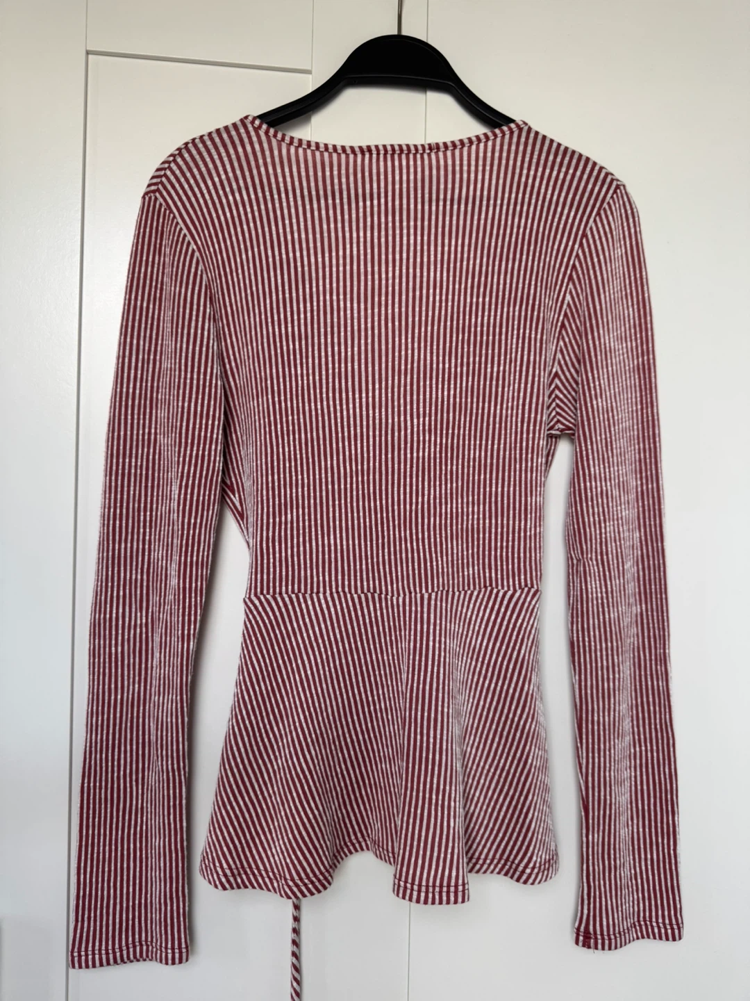 Women's Striped Wrap Peplum Top - photo 2